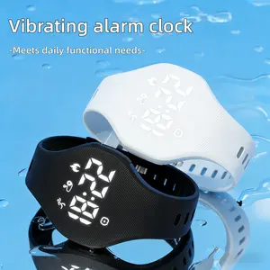 Silent Vibration Alarm Clock, Sports Watch for Men and Women, IP68 Water-Resistant, Step Counter, Stopwatch, Activity Tracking, Waterproof Pedometer, Silicone Strap, Perfect for Active Individuals