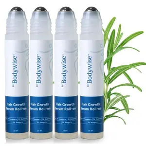 【Buy two get two free】Be Bodywise Advanced Hair Density Roll-On Serum 25 ml | 5% Saw Palmetto, 3% Rosemary, 1% Caffeine Herbasome &amp; 3% Fenugreek | Scalp Serum for Reduced Hair Fall | Men &amp; Women