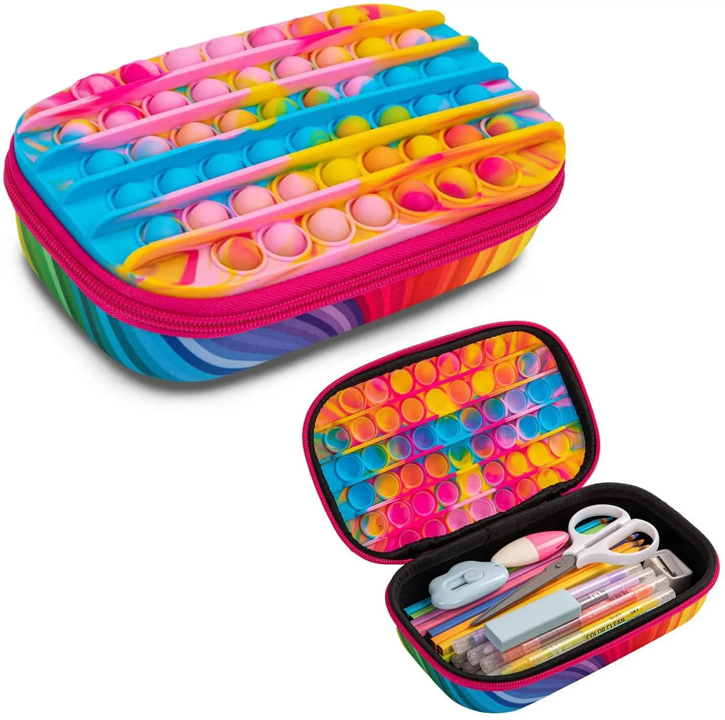 ZIPIT & POP Storage Box, Sensory Silicone Box for Kids