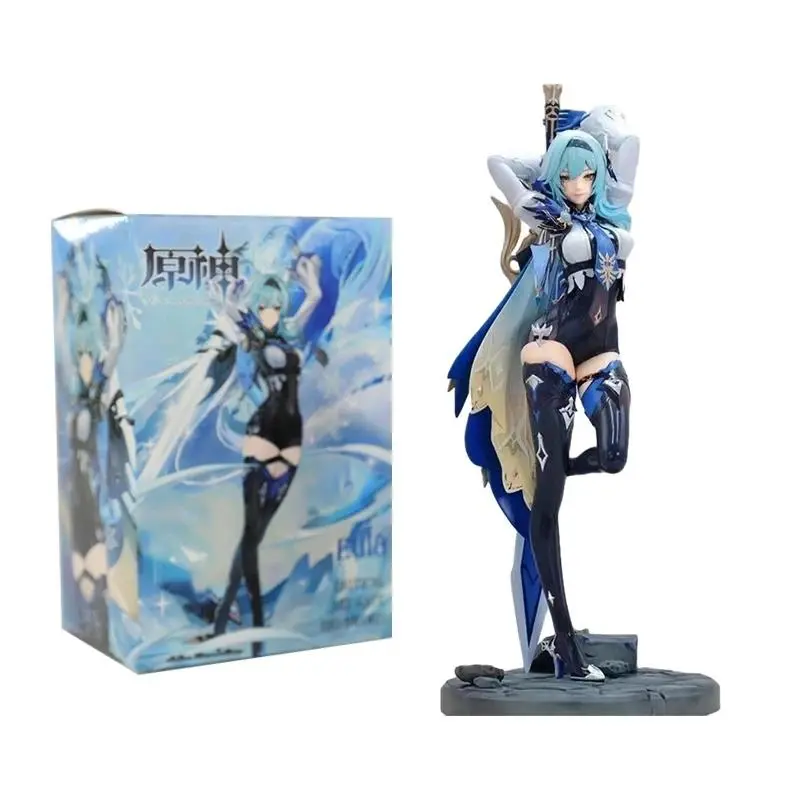 19cm Genshin Impact Eula PVC Action Figure, Cute Anime Collectible Model Toy Doll, 140g All-Seasons Gift for Genshin Impact Fans (Klee, Paimon, Hu Tao References)