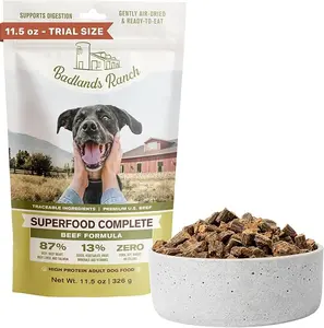 BADLANDS RANCH - Superfood Complete, Adult Dog Food, Air-Dried, High Protein, Zero Fillers, Superfood Nutrition by Katherine Heigl (24 oz., Beef Formula)