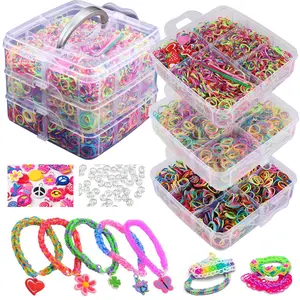 8000pcs Rubber Band Bracelet Making Kit, Friendship Elastic Bracelet DIY Set, Birthday Christmas Idea, Craft Supplies