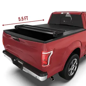[Fits 2015-2025 Ford F-150] 5.5 Ft Bed, Soft Quad Fold Truck Tonneau Cover
