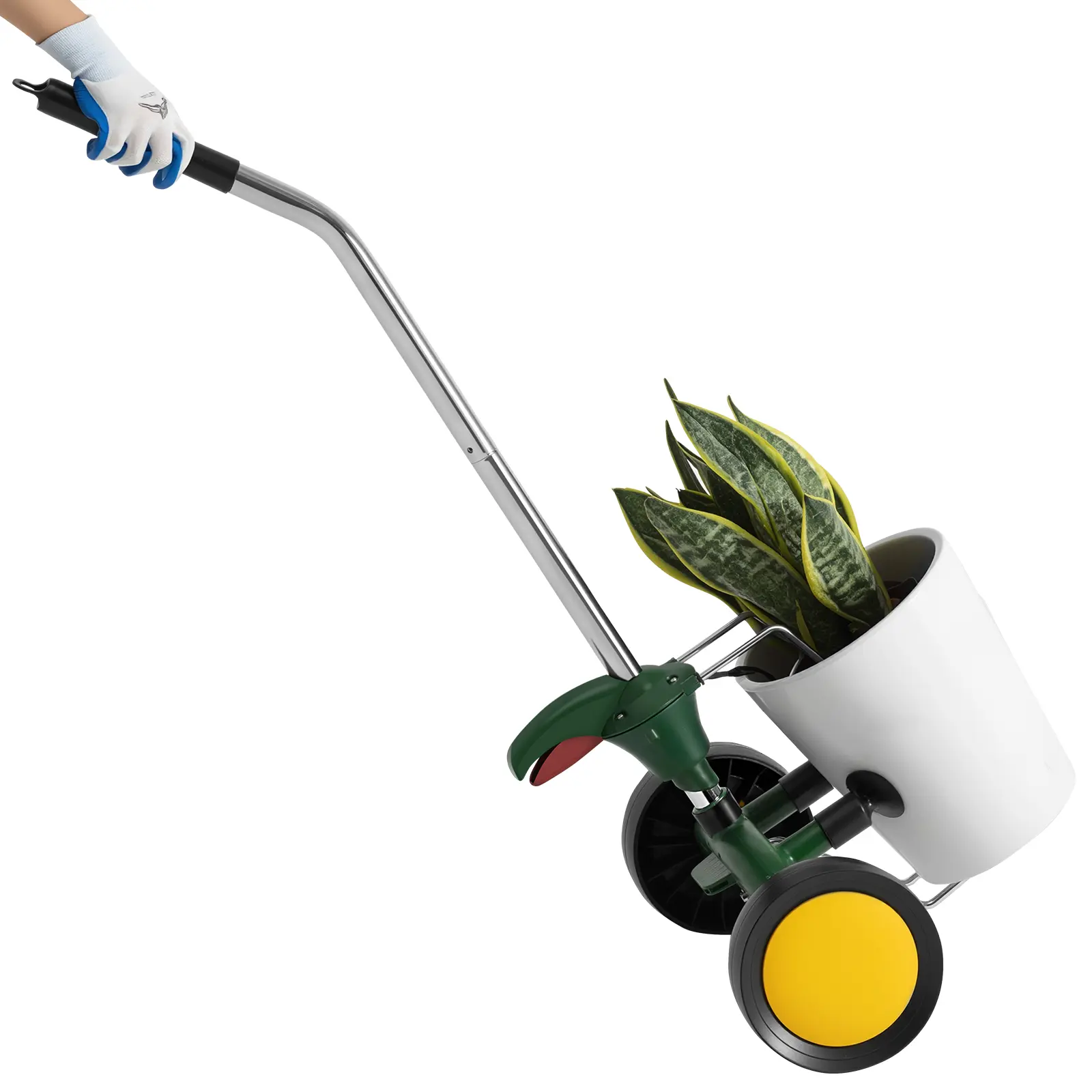 【SummerFinds】VEVOR Sturdy Steel Tube Plant Mover Dolly Cart - 7.5 in Smooth Rolling Wheels, Adjustable Arms, Suction Cup, Secure Lock, 143.3 lbs Max Capacity, Floor Protection, for Portable Garden Planters (Father's Day Gift)