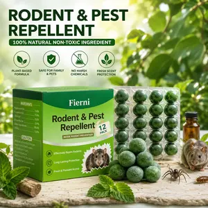 12-Pack Botanical Rodent Repellent Balls, Keep Rats, Mice & Ants Away Fast, Non-Toxic & Safe, Peppermint & Cedarwood Oil Infused Indoor/ Outdoor Odor Defense for Home, Garage, Warehouse & Storage Spaces