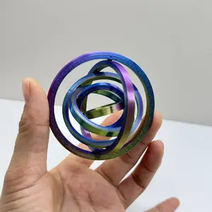 1/3pcs 3D Printed Rotating Fidget Ring, Pla Plastic, Multi-Color, Sensory Fidget Toy for Adults & 14+ Years, Portable Desktop Accessory