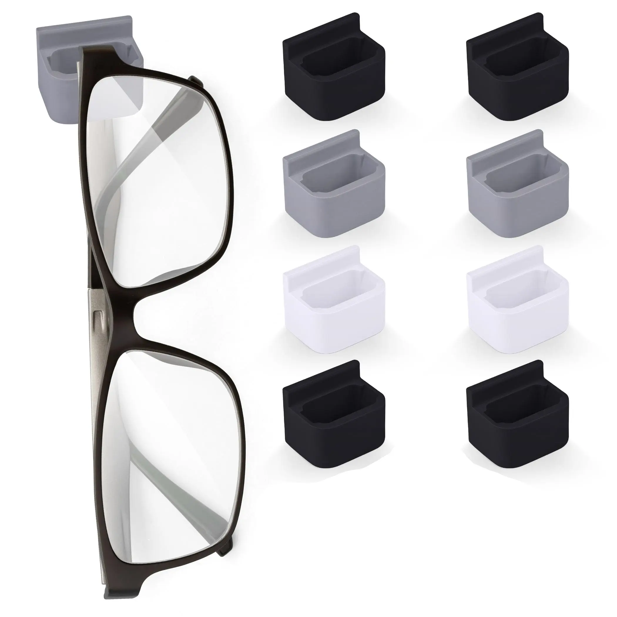 Gearu Glasses Keep - Compact Eyeglass Holder with Strong Adhesive for Desk, Nightstand, Car Dash & Workshop - Convenient & Safe Storage Solution