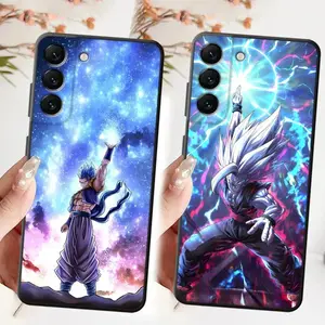 Anime Phone Case for Samsung Galaxy S26 S25 S24 S23 S22 For iphone 17 16 15 14 13 12 11 17Air Plus Pro Promax Black Soft Phone Cover Son