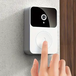 1pc SMCM Wireless Video Doorbell, with HD Camera, Wide Angle, Smart Voice Intercom, WiFi Support, Dual Power Supply Battery/USB, ≤36V, 600mAh Rechargeable Lithium Polymer Battery, App Control, HD Night Vision, 2.4G WiFi Only