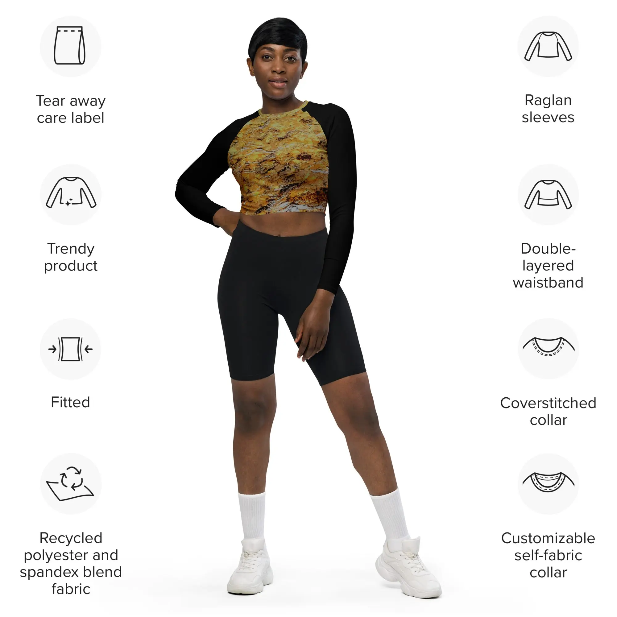 #AF GOLDSTREAM long-sleeve crop top