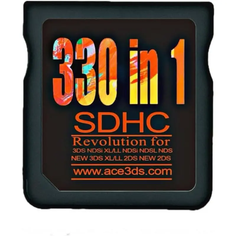 330 In 1 Multi-Game Pack SDHC Micro SD Card, SD Card Storage for DS, DSi, 2DS, 3DS, 2DSXL, 3DSXL, with Manufacturer Warranty, Gaming