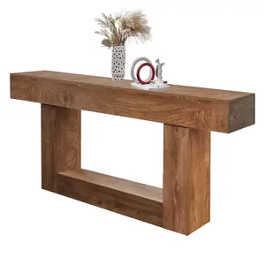 63" Wood Console Table for Entryway, Rectangular Sofa Table Behind The Couch, Modern Farmhouse Console Tables for Entrance, Hallway