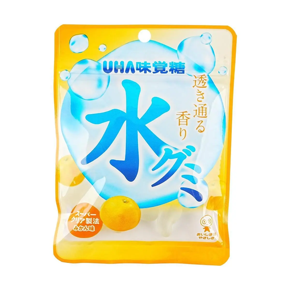 UHA Mikakuto Water Series Clear Drop Gummy - Orange Flavor, 40g - Japanese Candy, Refreshing Fruit Snack