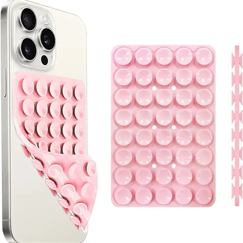 Silicone Suction Cup Phone Case Stand, compatible with iPhone and Android phones, suitable for glass, metal, and plastic surfaces. Hands-free strong suction mount ideal for video recording, selfies, and beach accessories. Phone accessory.
