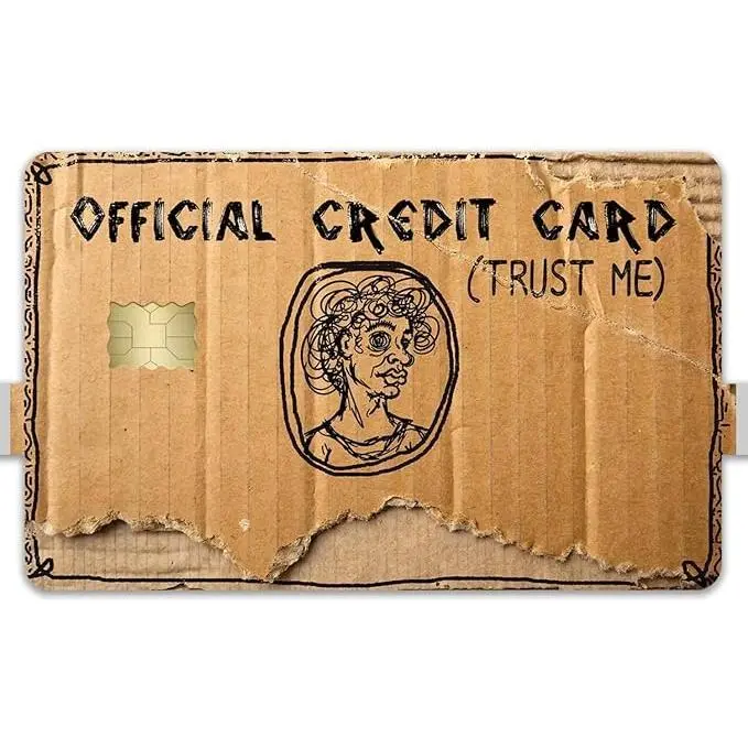 Official Credit Card Trust Me Vintage Coin Cardboard Credit Card Skin, Funny Brown Debit Card Sticker, Bank Card Cover
