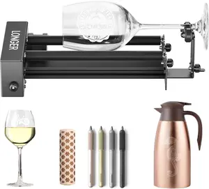 Laser Engraver Rotary Roller, Y-axis Rotary Roller 360° Rotation for Laser Engraver Engraving Cylindrical Objects Tumblers Cans Cups Bottles, Adjustable 6-300mm Diameters with Bracket