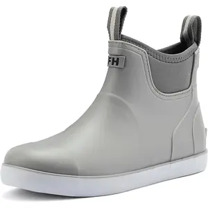 Men's Deck Boots, Waterproof Ankle Rain Boots Men Anti-Slip Traction, Outdoor Rubber Fishing Garden Boots High-Performance Shoes for Farming Footwear Closed