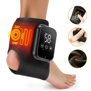 Massager for Ankle/Wrist Heating Pad Massager Wrap Rechargeable , 3 Heating Levels, 3 Massage Modes, 15-Min Timer, Rechargeable Touchscreen Design for Pain Relief & Recovery