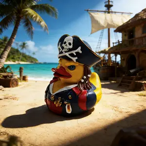 Caribbean Pirate Theme Duck Figurine, Cute Collectible Figurines, Creative Resin Duck Plush Toy, Desktop Decoration Collection, Halloween Party Gift, Desktop Statue, Resin Figure, Collectible Figures, Collectible Items, Themed Figure