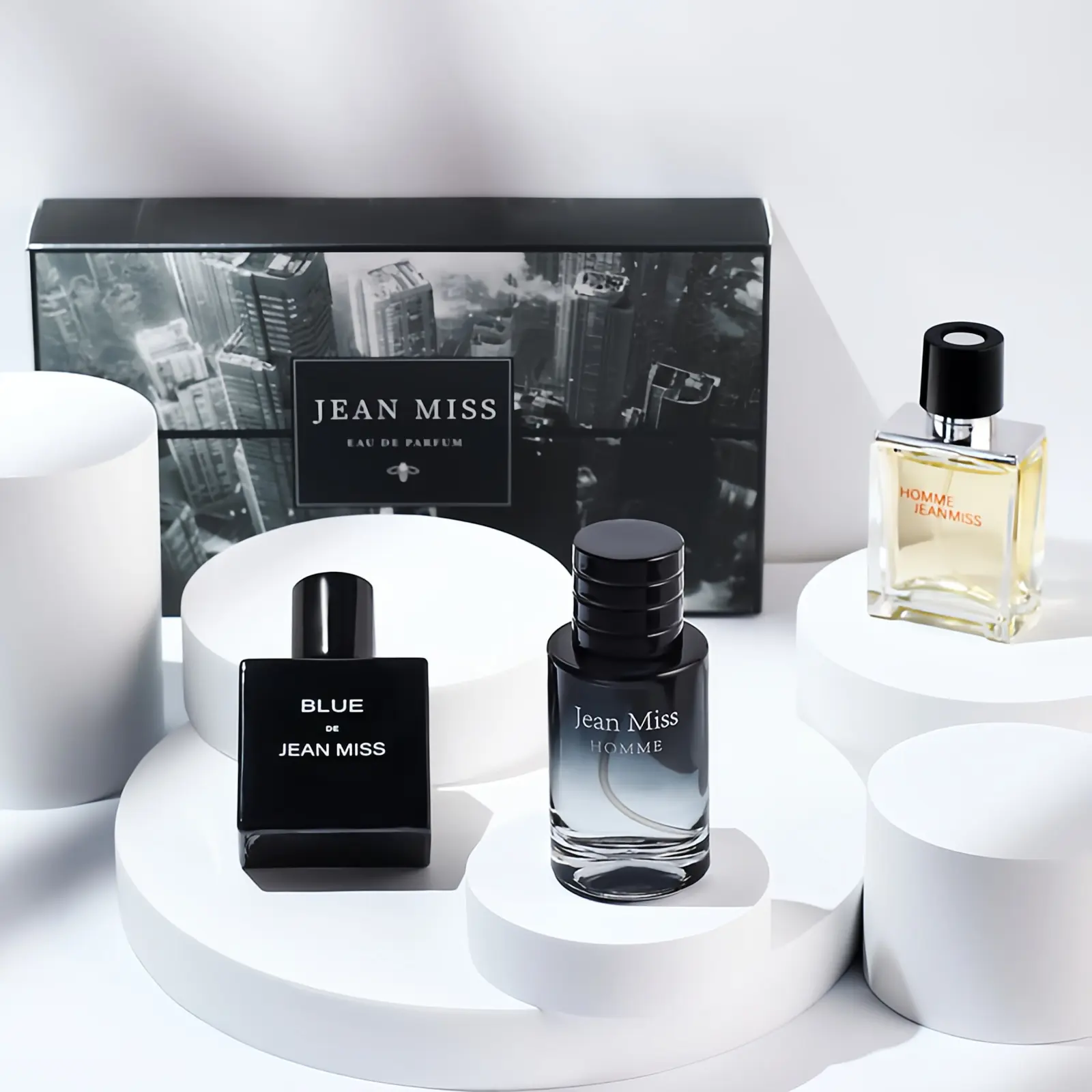 JEAN MISS Men's Cologne Sampler Gift Set, 3-Piece Eau de Parfum Collection, 3 x 30 mL, 90 mL Total, Assorted Fragrances