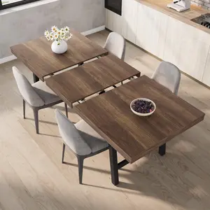 Garvee 63"-83" Stretchable Industrial Style Dining Table