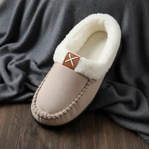 Soft Suede Shearling House Slippers Cozy Non-Slip Indoor Shoes Winter Must-Have Warm and Comfortable Home Footwear winter warm fleece