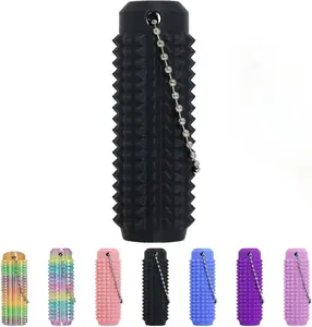 Little Ouchies Grippie Portable Vibrant Colors Stim Tool with Firm Plastic Spikes for Anxiety & Stress Relief Clip to Keys for On-the-Go Comfort Pain Stimulation lmpulse Management