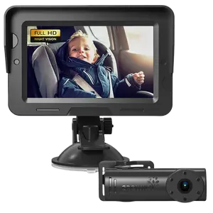 Grownsy Baby Car Camera, Baby Monitor, Baby Car Mirror 4.3'' HD 1080P Display with Night Vision Feature, Easy Install