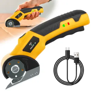 Cordless Electric Scissors Rechargeable Cardboard Cutter with LED Light Safety Lock Precision Cutting Tool for Leather Fabric