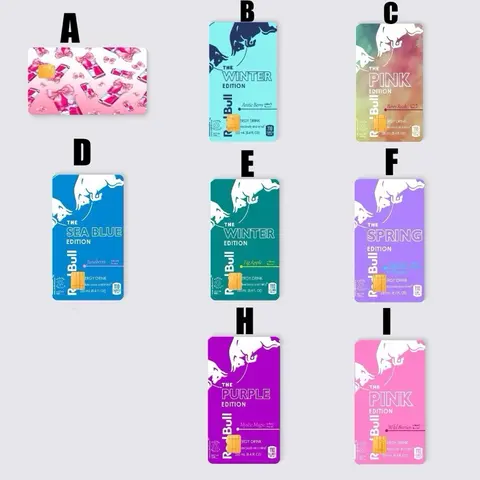 Energy Drink Inspired Credit Card Decal | Glossy, Holographic & Glitter Finish | Waterproof Card Skin
