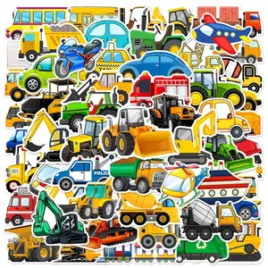 Construction Vehicle Series Sticker, 60pcs/set Waterproof Self Adhesive Decor Paper, Decor Sticker for Gift Greeting Card Water Bottle Laptop Phone