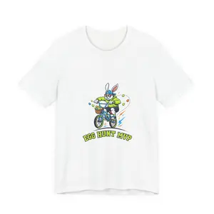 Egg Hunt MVP T-Shirt | Boys Easter Graphic Tee, Egg Hunter Motorcycle Dino Vibe