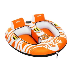 VEVOR Towable Tubes for Boating 2 Person,  , Inflatable Boat Tubes and Towables with 2 Cockpits, 340lbs Water Sport Tubes for Boat to Pull - with 840D Full Nylon Cover, Padded Grab Handles & Safety Valve