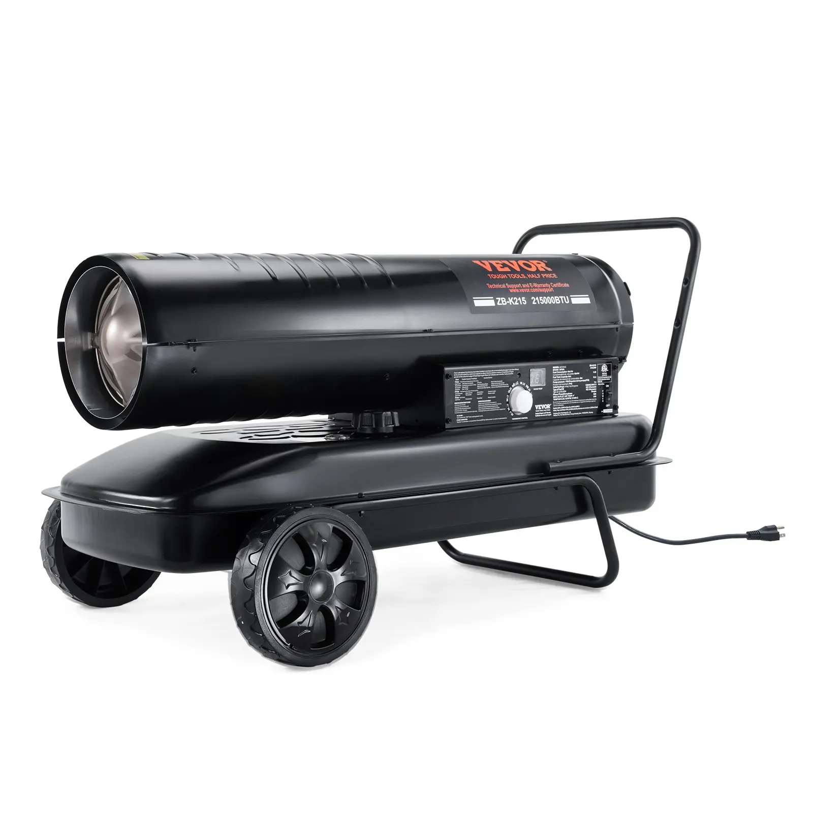 【Summerfinds】VEVOR Kerosene Forced Air Heater, 215000 BTU Portable Torpedo Diesel Space Heater with Thermostat, 13.2 Gallon Tank Energy-Efficient heavy-duty Heater, for Indoor Outdoor Use Workshop Industry Heating System Adjustable Heat