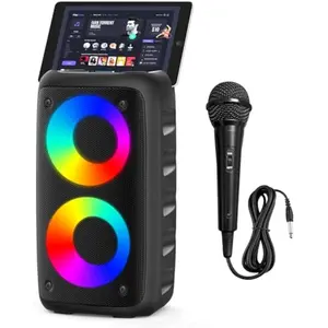 Portable Bluetooth Speaker,Karaoke Machine for Adults and Kids,with Lights Loud Big Bluetooth Speaker,Rechargeable Dj/PA Speaker System with TF Card,AUX in,REC,TWS for Outdoor Sport Home Party