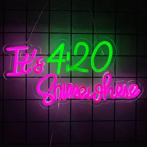 420 Neon Sign Leaf LED Wall Decor, USB Powered Neon Light for Bedroom Bar Home Club Restaurant Hotel Easy to Hang, Led Neon Lights, Neon Lamps