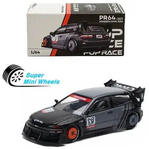 Pop Race 1:64 Pandem Honda Civic EG6 Black #163