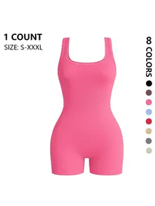 Wearable Seamless Waist Trainer Yoga Jumpsuit, Tight Fit Short Pants Style, Home & Leisure Shapewear, Comfortable Body Sculpting, Tummy Control Jumpsuit, Tight Fitting Jumpsuit