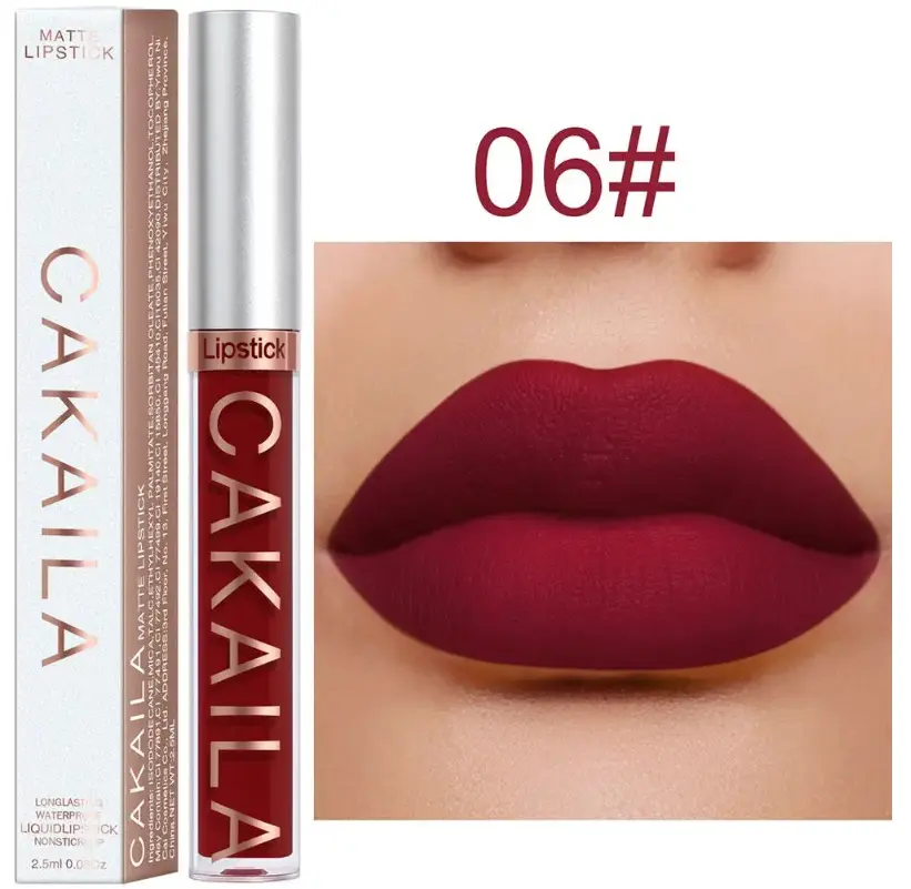 CAKAILA #6 Matte Liquid Lipstick Long-lasting, Waterproof, Non Stick Cup, Lightweight And Soft Mist Moisturizing Formula