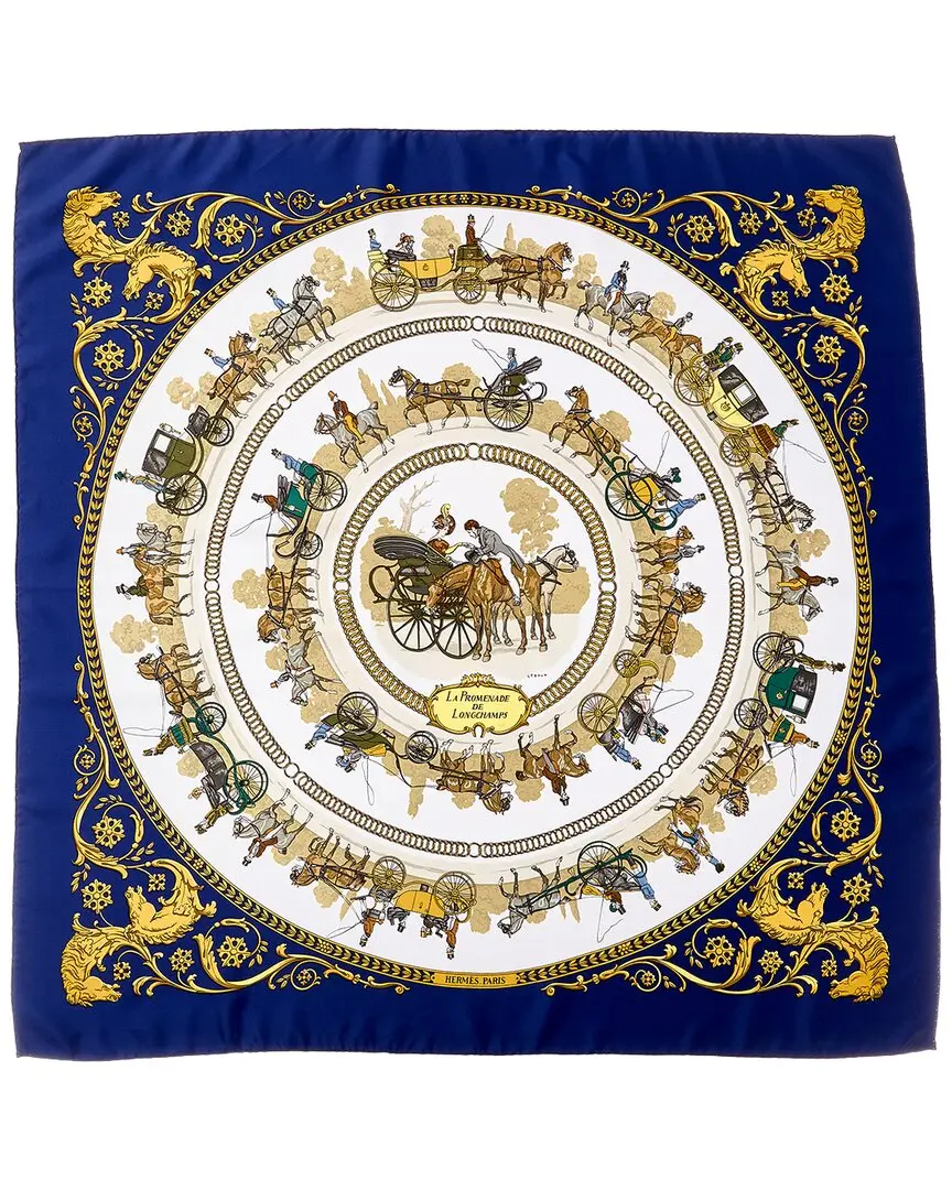 Hermès La Promenade de Longchamps Philippe Ledoux Silk Scarf (Authentic Pre-Loved)