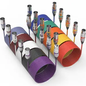 10 Color XLR Cable, Multicolor XLR Male to Female 6ft/15ft/25ft Audio Cables 10 Pack, 3 Pin Balanced XLR Microphone Cables Color Boots XLR Mic Cord Ideal for Microphones, Live Stage, Speaker, Audio Mixer