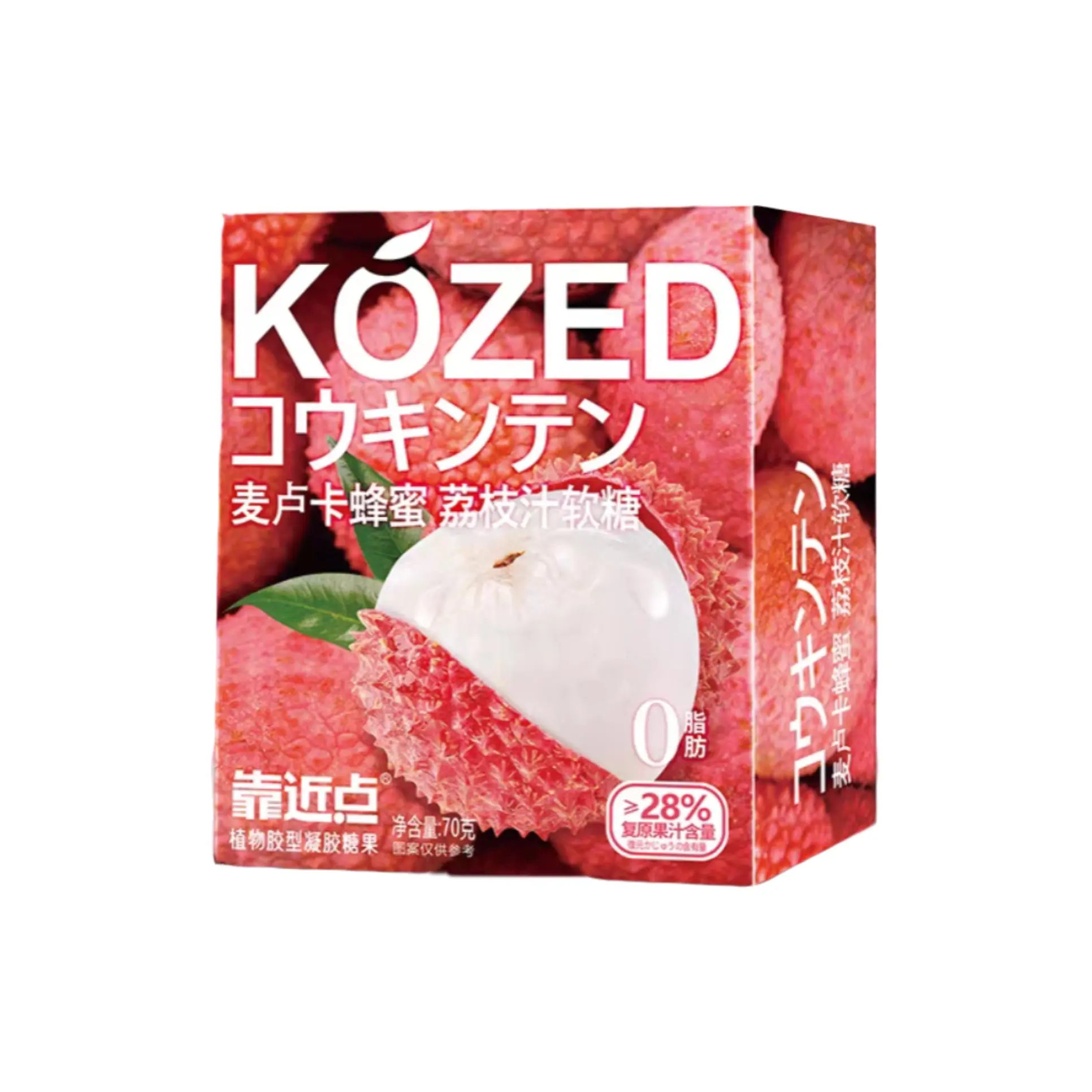 KOZED Peelable Gummy Candy - Lychee 70g (China) KOZED Peelable Gummy Candy - Lychee 70g (China)