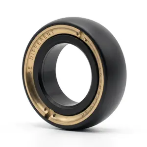 FidgetPulse CNC Metal Magnetic Fidget Spinner Ring – Black Gold EDC Anxiety Relief Toy, Silent Click Focus Tool, Pocket Size Stress Reduction Gadget for Office & Travel
