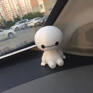 Car ornaments cute shaking his head big white robot doll car ornaments toy accessories Car Desktop Decor