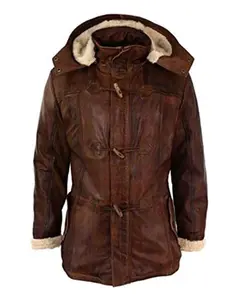 MotorCycleJackets Men's Detachable Brown Duffle Coat
