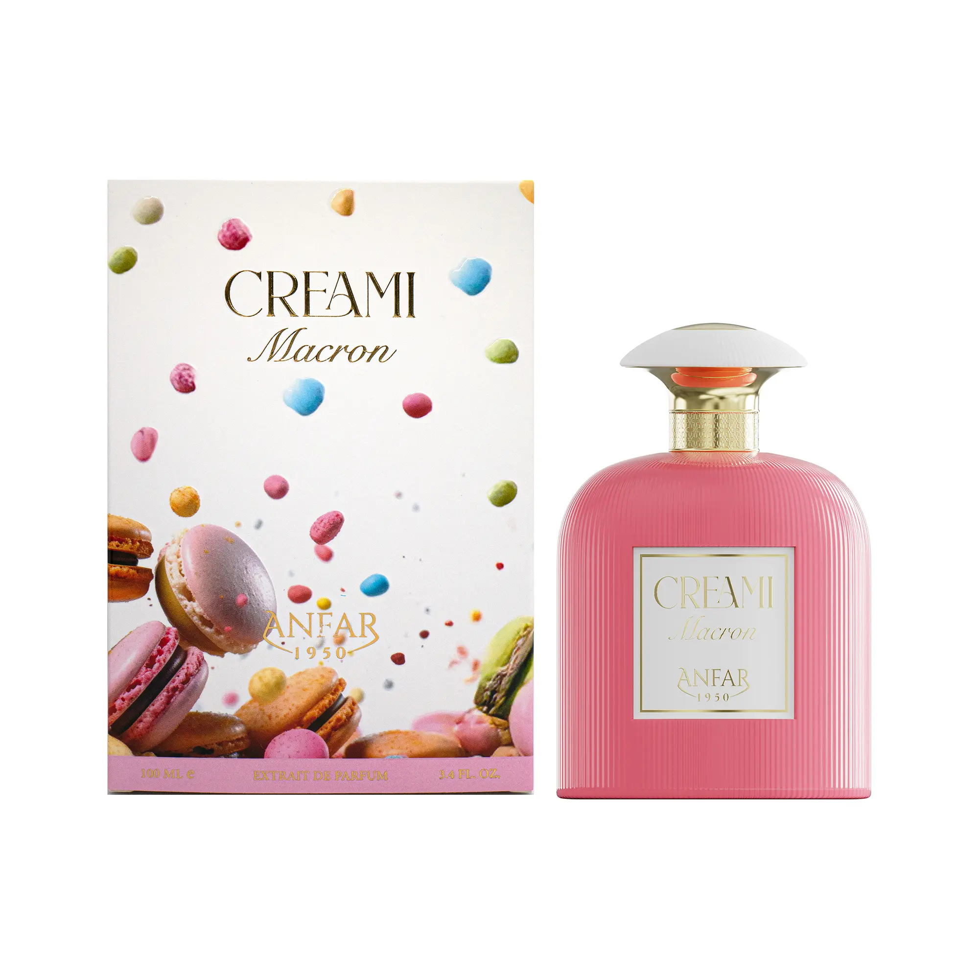 Anfar Creami Macron - Perfume for Women - Sweet Gourmand Fragrance - Opens with Espresso, Cappuccino, and Cocoa - Long Lasting Scent - 3.4 oz