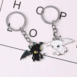 Japanese Style Cartoon Anime How To Train Your Dragon Metal Key Chain Cute Creative Couple Accessories Gifts Children Toys