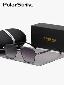 PolarStrike 1 Piece Unisex Square Round Sunglasses, Polarized Full Frame, Metal Frame, UV400 Refined design, matching your vision, Stylish Glasses