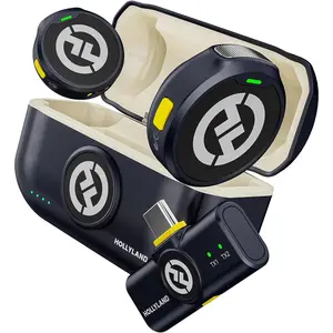 Hollyland Lark M2  Microphone for iPhone15/16/17&Android, USB C Mini Lapel Microphone , 1000ft Range, Hi-Fi Audio, Noise Cancellation, 30H  for Video Recording, Streaming