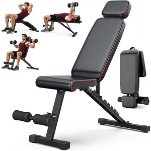 Foldable Weight Bench, 800lbs Weight Capacity, Banco Para Hacer Ejercicio Adjustable Workout Bench Incline Decline Bench Press for Home Gym Full Body Workout